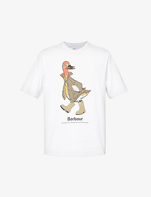 BARBOUR: Barbour x Noah graphic-print cotton-jersey T-shirt
