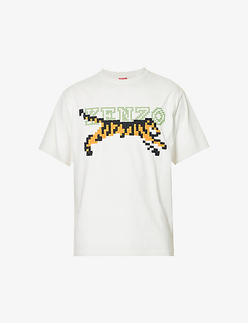 KENZO: Pixel logo-print cotton-jersey T-shirt