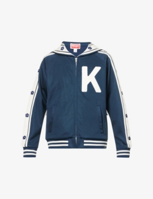KENZO KENZO MEN'S MIDNIGHT BLUE SAILOR STRIPED-TRIM STRETCH-WOVEN JACKET,62987388