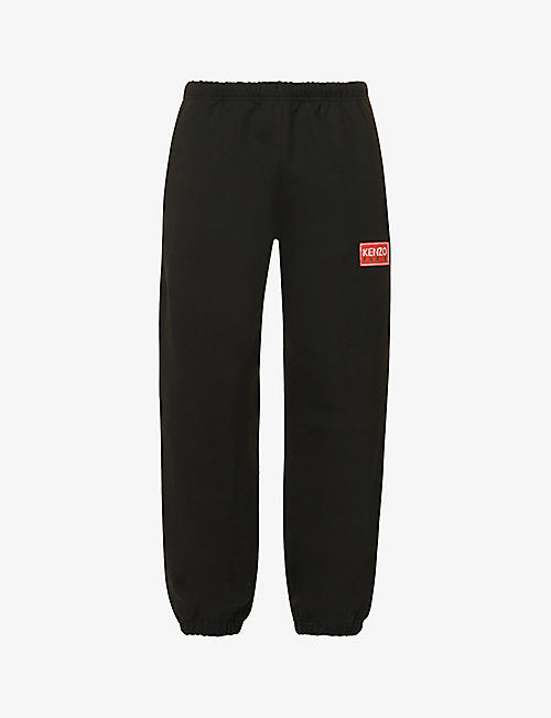 KENZO: Logo-patch relaxed-fit stretch-cotton jogging bottoms