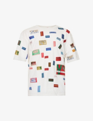 Kenzo Archive Labels Oversize T-shirt In Off White