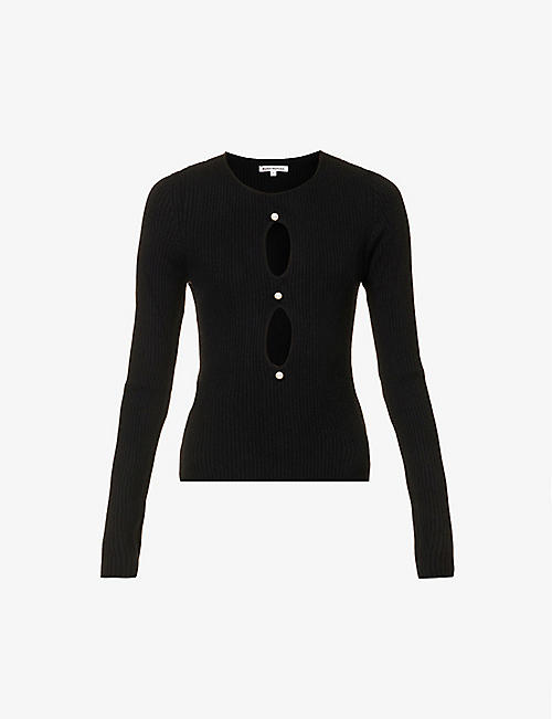 REFORMATION: Jacopo keyhole recycled cashmere and cashmere-blend top