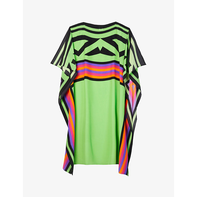Louisa Parris Womens Dolores Abstract-print Silk Maxi Dress