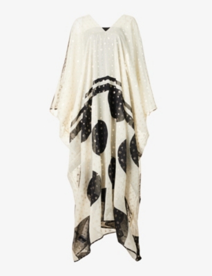 LOUISA PARRIS: The Lux geometric-print silk-blend maxi dress