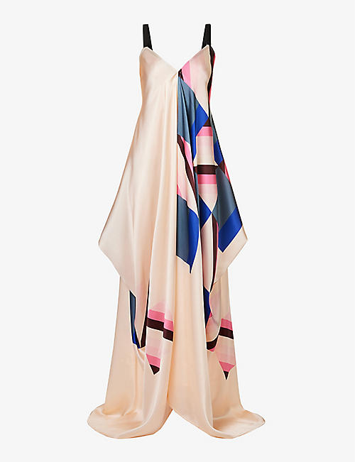 LOUISA PARRIS: The Poiret geometric-pattern silk maxi dress
