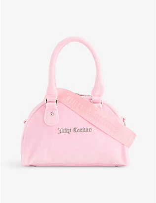 JUICY COUTURE: Betty crystal-embellished velour top-handle bag