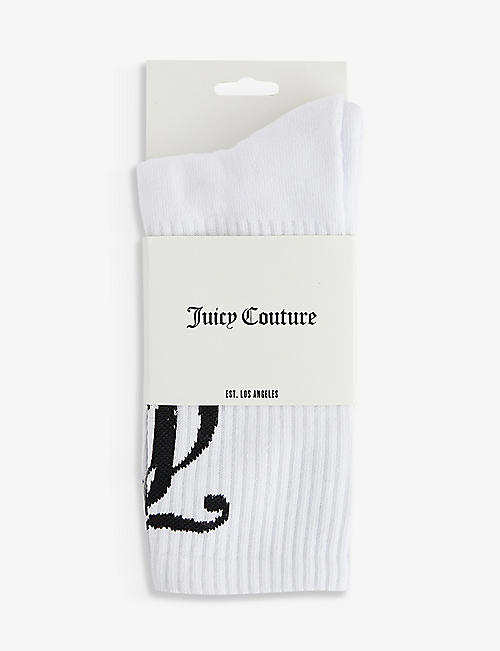 JUICY COUTURE: Louie logo-intarsia stretch-cotton blend socks