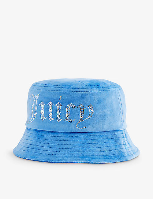 JUICY COUTURE: Dahlia crystal-embellished velour bucket hat