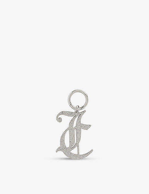 JUICY COUTURE: Logo rhinestone-embellished keyring