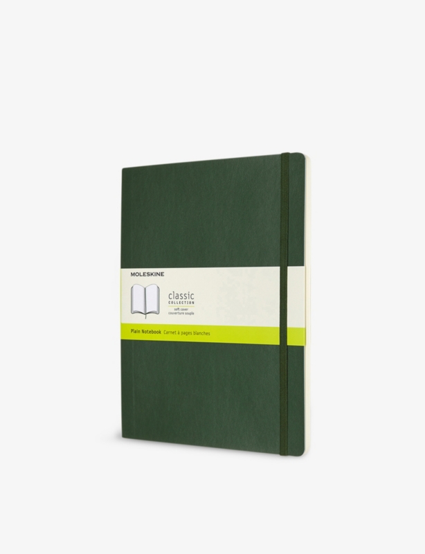 Classic XL soft-cover plain leather notebook