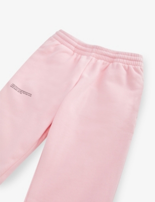 Shop Pangaia 365 Text-print Organic-cotton Jogging Bottoms 3-8 Years In Sakura Pink