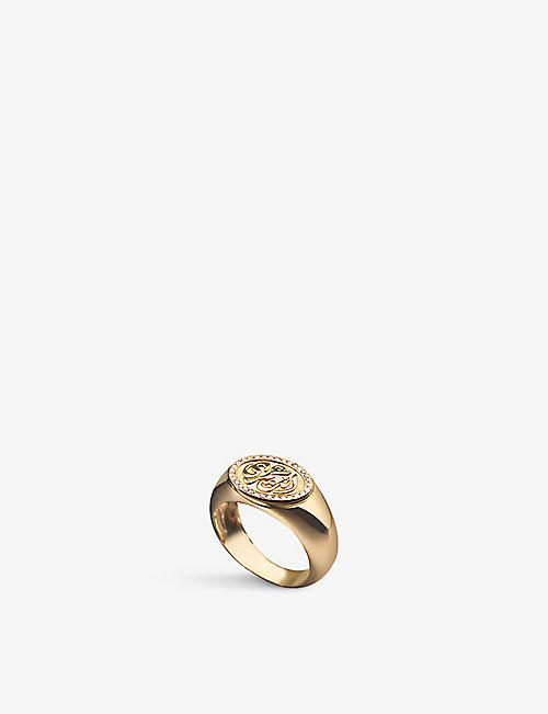 LA MAISON COUTURE: Azza Fahmy Eternity 18ct yellow-gold and 0.11ct pavé-set diamond ring