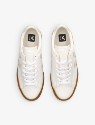 VEJA: Campo 'V'-logo leather low-top trainers