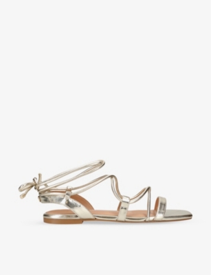 KG KURT GEIGER: Riser metallic faux-leather sandals