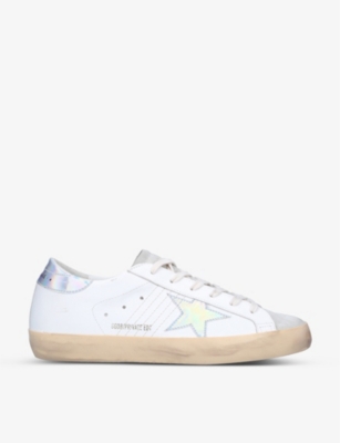 GOLDEN GOOSE: Women's Exclusive Superstar iridescent-star low-top leather trainers