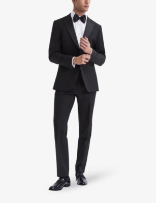 Shop Reiss Men's Black Poker Single-breasted Slim-fit Stretch-wool Blend Suit Jacket