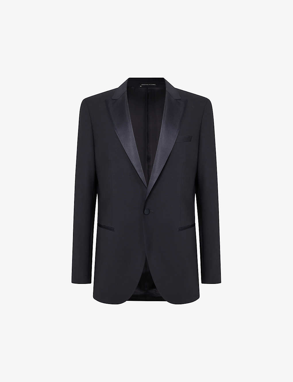 Reiss Mens Navy Poker Single-breasted Slim-fit Stretch-wool Blend Suit Jacket
