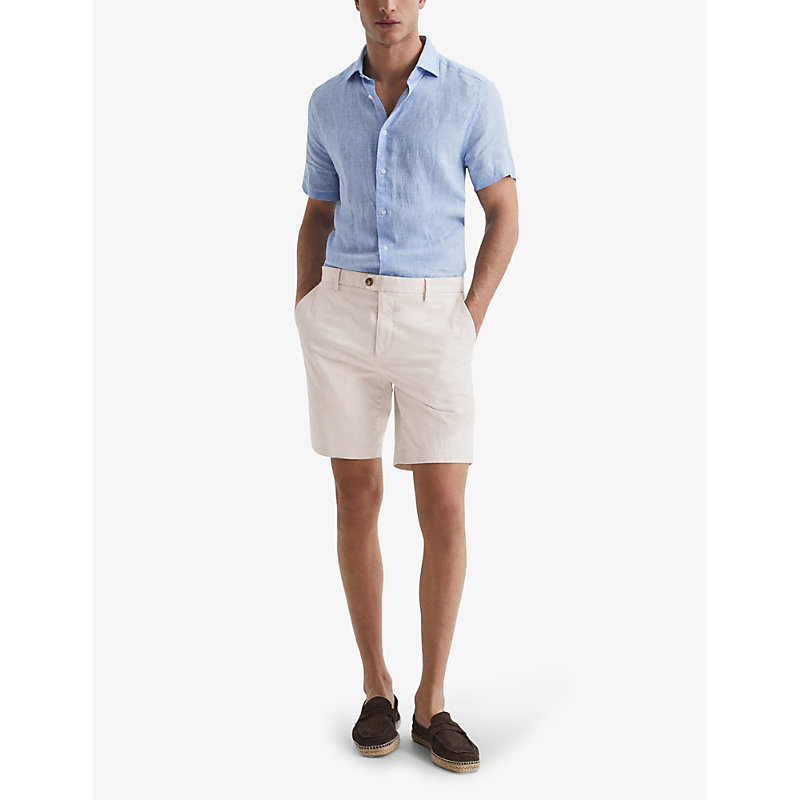 Shop Reiss Wicket Stretch-cotton Chino Shorts In Chalk