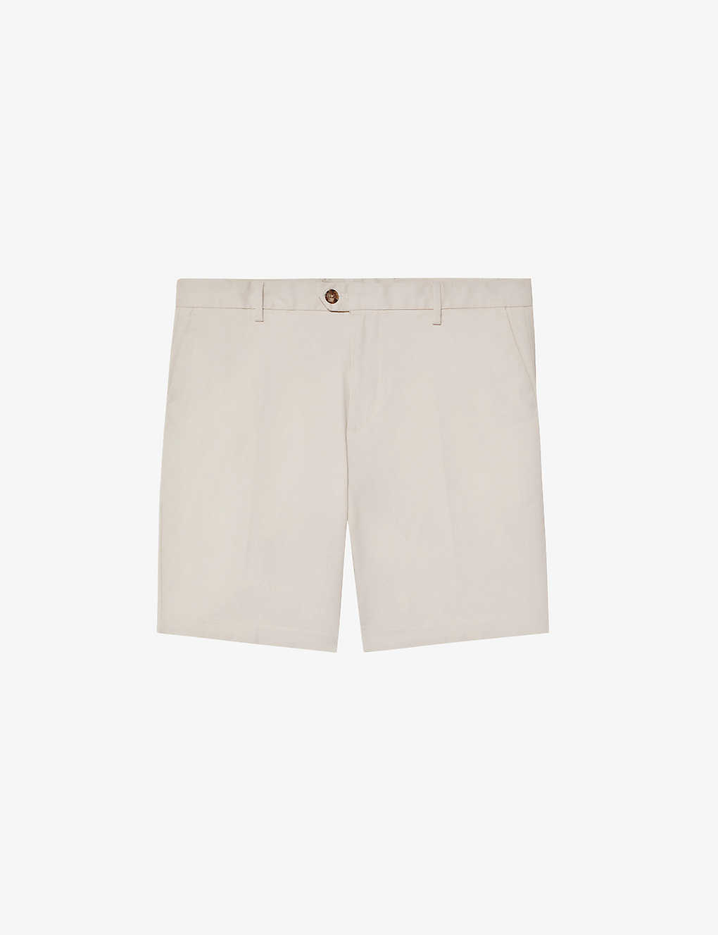 Shop Reiss Wicket Stretch-cotton Chino Shorts In Chalk