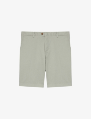 Reiss Mens Soft Sage Wicket Stretch-cotton Chino Shorts