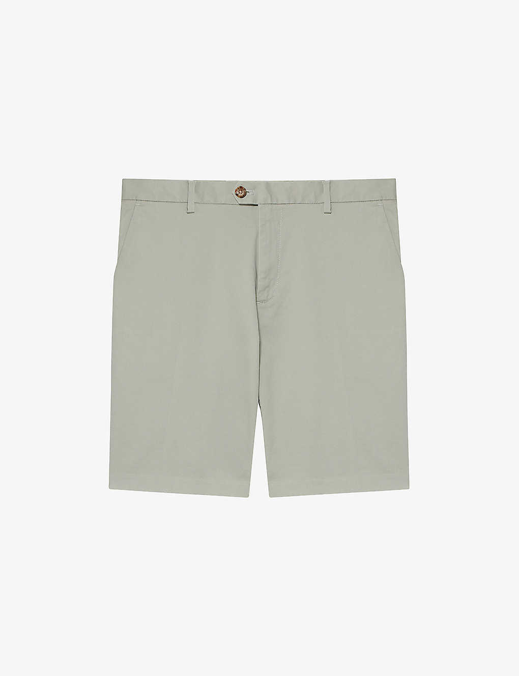 Reiss Mens Soft Sage Wicket Stretch-cotton Chino Shorts