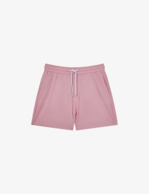 REISS REISS MEN'S SOFT PINK BEACH ELASTICATED-WAIST STRETCH-WOVEN SWIM SHORTS,63072601