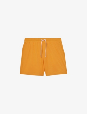 Reiss Mens Tangerine Elasticated-waist Stretch-woven Swim Shorts In Tangerine