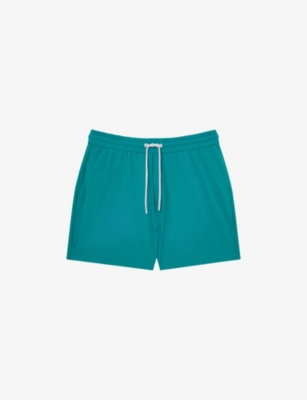 Reiss Mens Turquoise Elasticated-waist Stretch-woven Swim Shorts In Turquoise