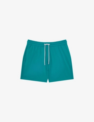 REISS REISS MEN'S TURQUOISE BEACH ELASTICATED-WAIST STRETCH-WOVEN SWIM SHORTS,63072373