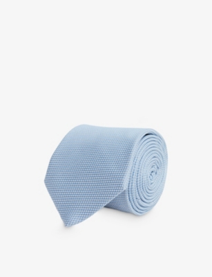 REISS REISS MEN'S SOFT BLUE CEREMONY TEXTURED SILK TIE,63075251