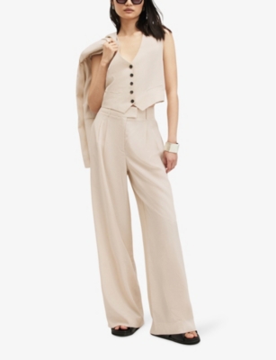 ALLSAINTS: Deri Lyn Wide-Leg Mid-Rise Woven Trousers