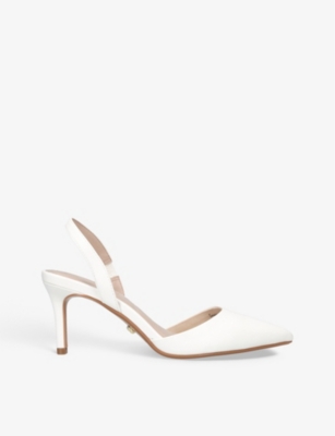 Carvela Womens White Classique Sling-back Faux-leather Courts