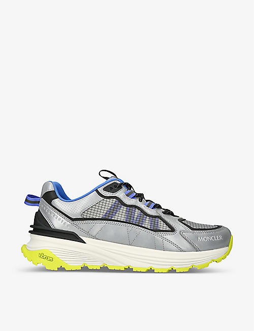 MONCLER: Lite Runner leather and textile low-top trainers
