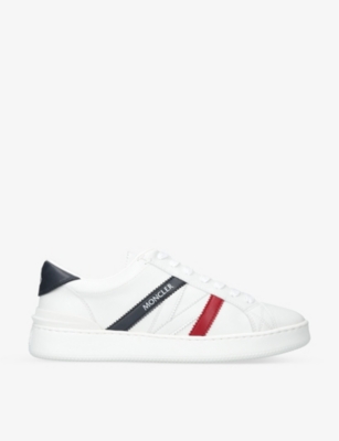 MONCLER: Monaco panelled leather low-top trainers