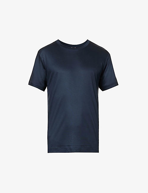 ZIMMERLI: Marled-pattern crewneck woven T-shirt