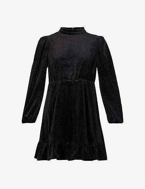 SISTER JANE: Midnight heart cut-out stretch-velvet dress