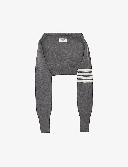 THOM BROWNE: Sweater-shape merino wool clutch bag