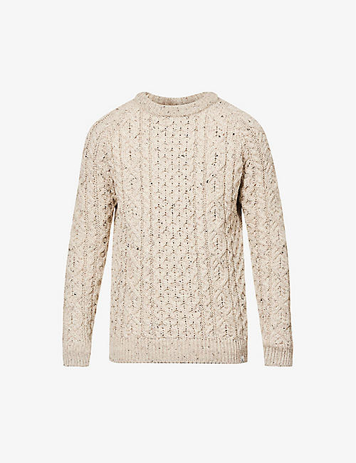 PEREGRINE: Hudson crewneck cable-knit wool jumper