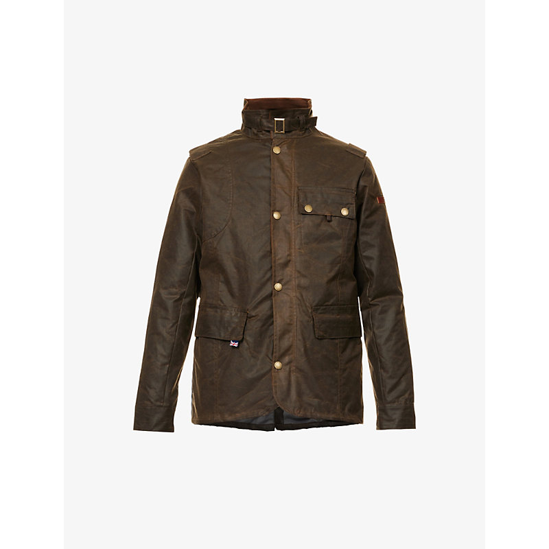 Peregrine Mens Brown Bexley Relaxed-fit Waxed-cotton Jacket