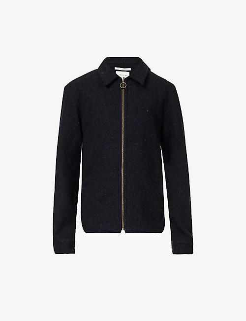 PEREGRINE: Hanam brand-embroidered regular-fit wool jacket