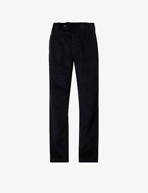 PEREGRINE: Knife-pleat wide-leg cotton-corduroy trousers