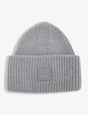 ACNE STUDIOS Face logopatch wool beanie hat