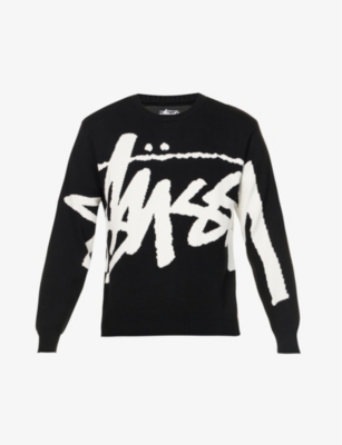 STUSSY - Stock logo-intarsia knit-cotton jumper | Selfridges.com