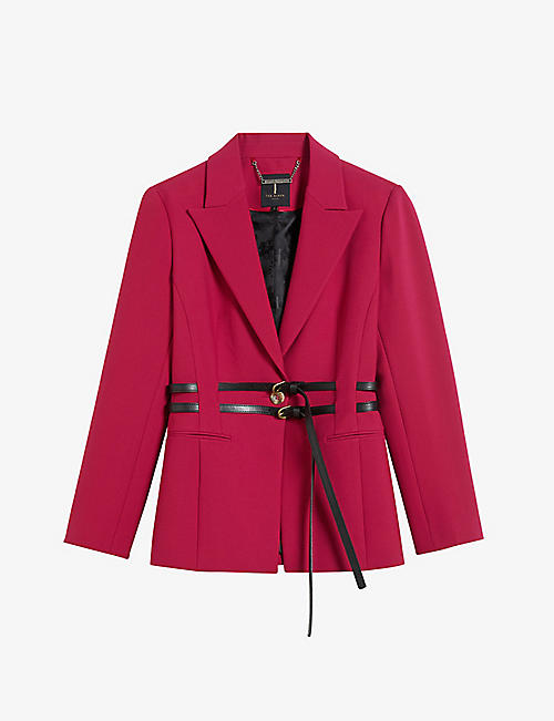 TED BAKER: Hallei double-belted stretch-woven blazer
