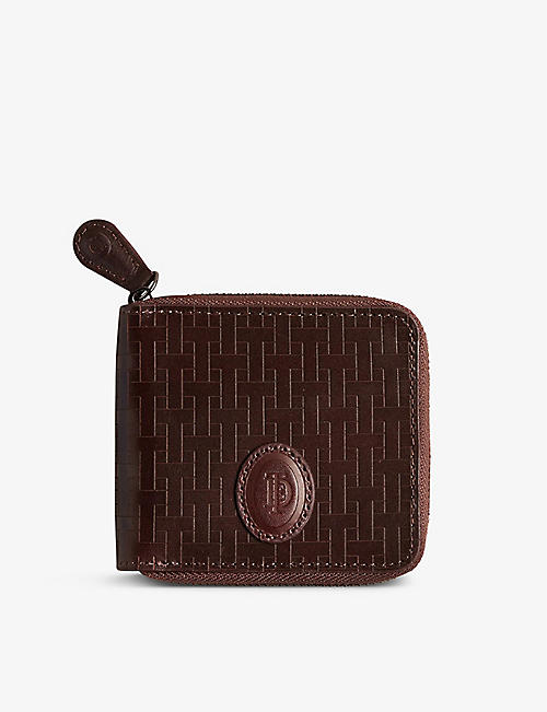 TED BAKER: Tobiat check-textured zipped leather wallet