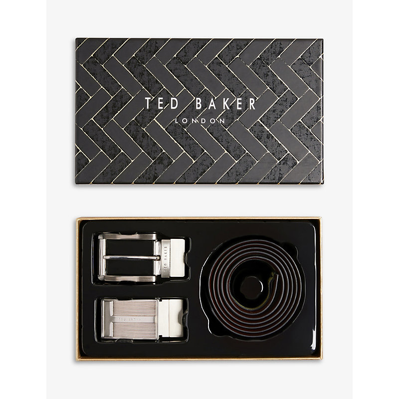 Ted Baker Samsam Leather Belt And Box Set In Black
