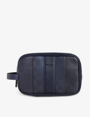 TED BAKER: Waydee check-print faux-leather washbag