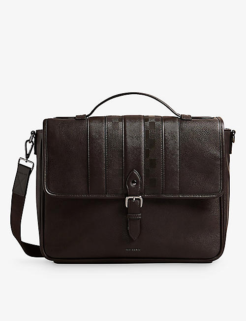 TED BAKER: Wayvees logo-hardware faux-leather satchel