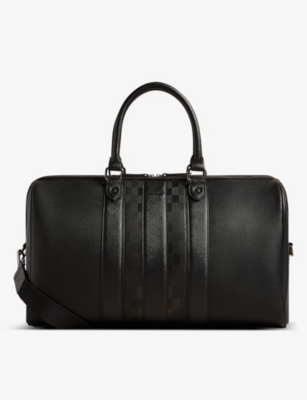 Ted Baker House Detachable-strap Faux-leather Holdall In Black