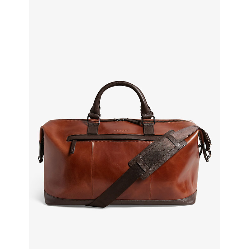 Ted Baker Tan Logo-embossed Leather Holdall
